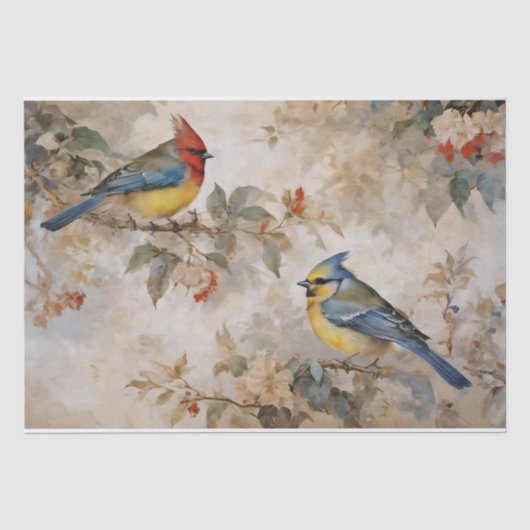 Vogels en Takken Decoupage Tissuepapier (Voorkant)
