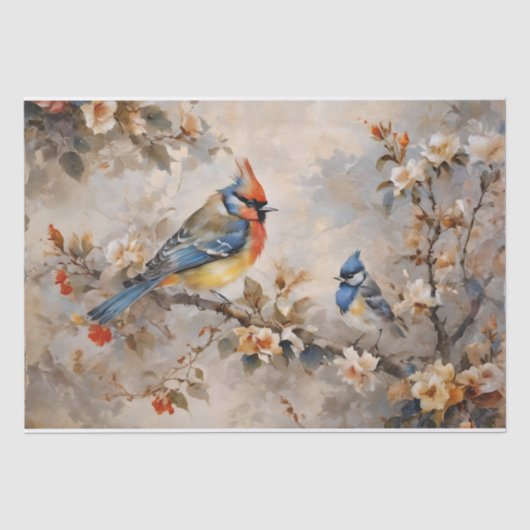 Vogels en Takken Decoupage Tissuepapier (Voorkant)