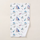 Vogels en veren patroon bad handdoek (Handdoek)