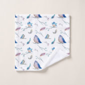 Vogels en veren patroon bad handdoek (Wasdoekje)