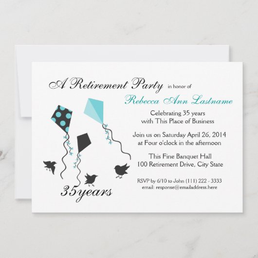 Vogels en vliegers pensioen kaart (Voorkant)