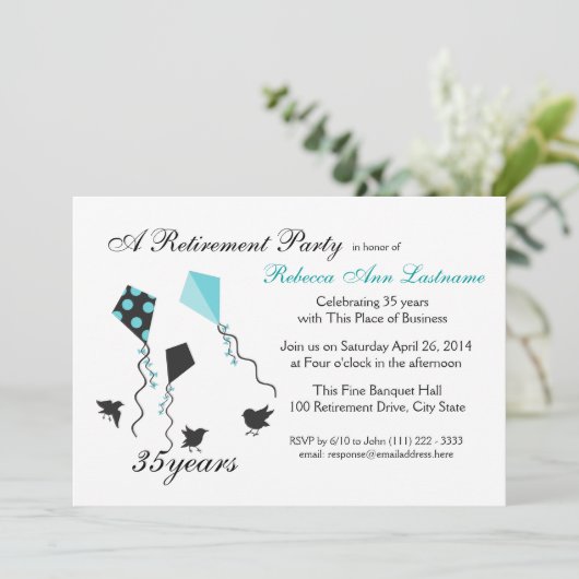 Vogels en vliegers pensioen kaart (Staand voorkant)