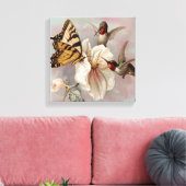  vogels en vlinder delen van een maaltijd canvas afdruk (Insitu (Woonkamer))