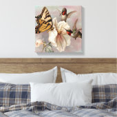  vogels en vlinder delen van een maaltijd canvas afdruk (Insitu (Slaapkamer))
