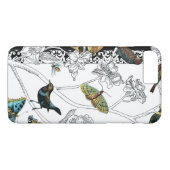 Vogels en vlinder op een zwarte en witte achtergro Case-Mate iPhone case (Achterkant (Horizontaal))