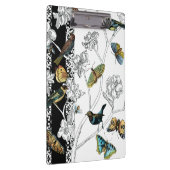 Vogels en vlinder op een zwarte en witte achtergro klembord (Rechts)