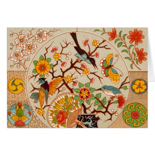 Vogels en vlinders Gepluste Kaart (Voorkant Horizontaal)