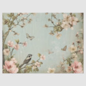 vogels en vlinders Kersenbloesem Tissuepapier (Voorkant)