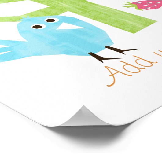 Vogels en vlinders poster (Hoek)