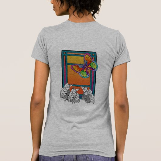 Vogels en vlinders t-shirt (Achterkant)