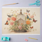 Vogels en Vlinders: Vogelkooi Decoupage Tissuepapier (Craft)