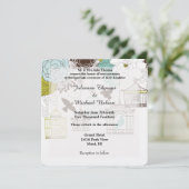 Vogels en Vogelkooien Bruiloft Kaart (Staand voorkant)