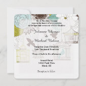 Vogels en Vogelkooien Bruiloft Kaart (Voorkant)