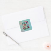  vogels en vogelkooien vierkante sticker (Envelop)