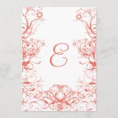 Vogels en wervelingen bruiloft menu (Achterkant)