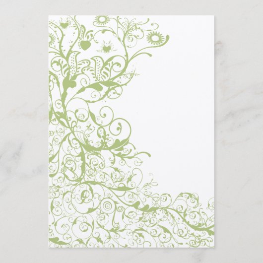 Vogels en wervelingen bruiloft menu (Achterkant)