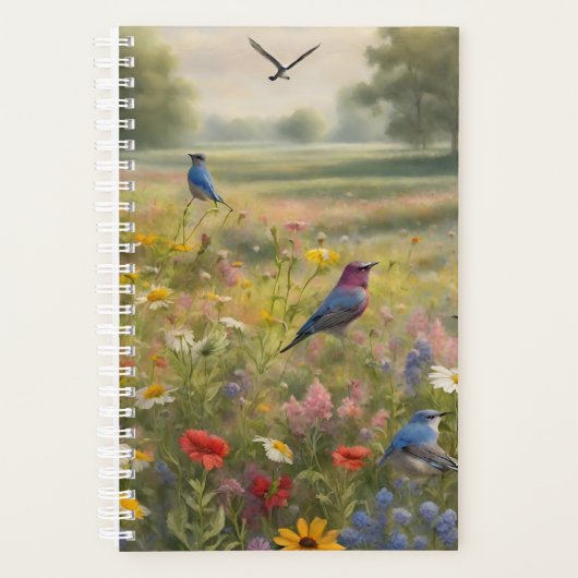 Vogels en wilde bloemen in het land planner (Voorkant)