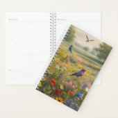 Vogels en wilde bloemen in het land planner (Display)
