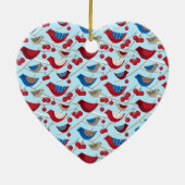 Vogels en winterappels keramisch ornament (Achterkant)