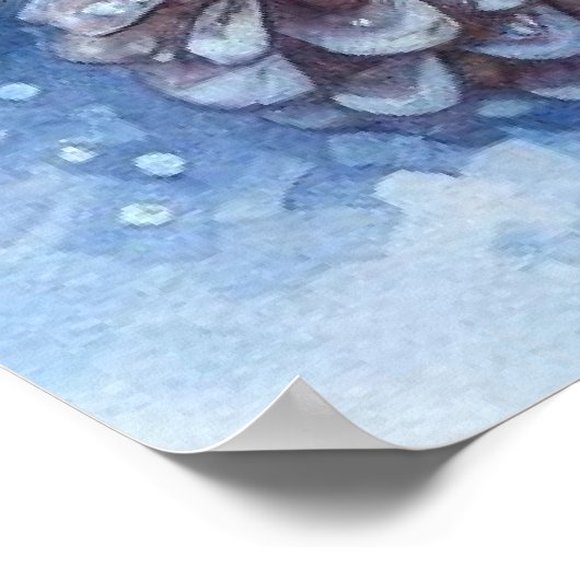 Vogels en winterlandschap 17 poster (Hoek)