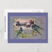 Vogels en winterse taferelen  Nieuwjaar Feestdagenkaart (Voorkant / Achterkant)