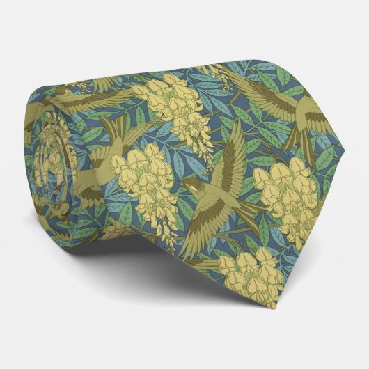 Vogels en Wisteria - Stropdas (Opgerold)