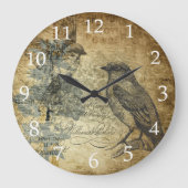 vogels en witte cijfers grote klok (Voorkant)