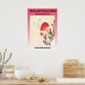 Vogels en zonsondergang door Katsushika Hokusai (1 Poster (Keuken)