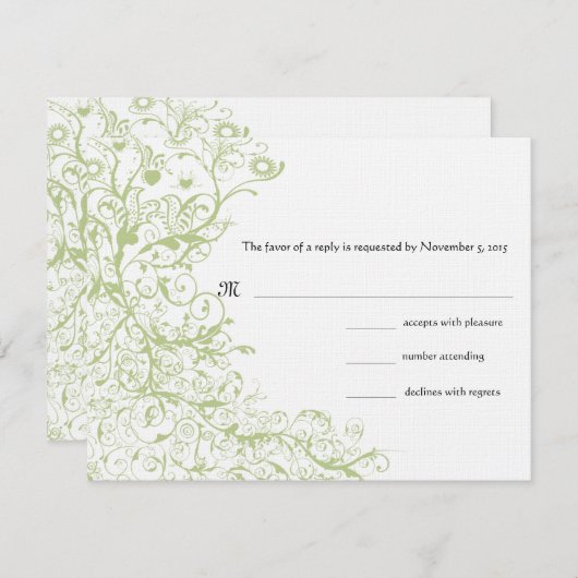 Vogels en zwembroeken RSVP-reactiekaart RSVP Kaartje (Voorkant / Achterkant)