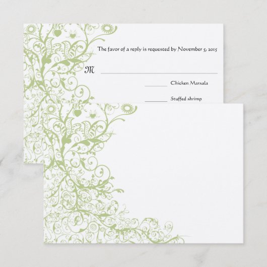 Vogels en zwembroeken RSVP-reactiekaart RSVP Kaartje (Voorkant / Achterkant)