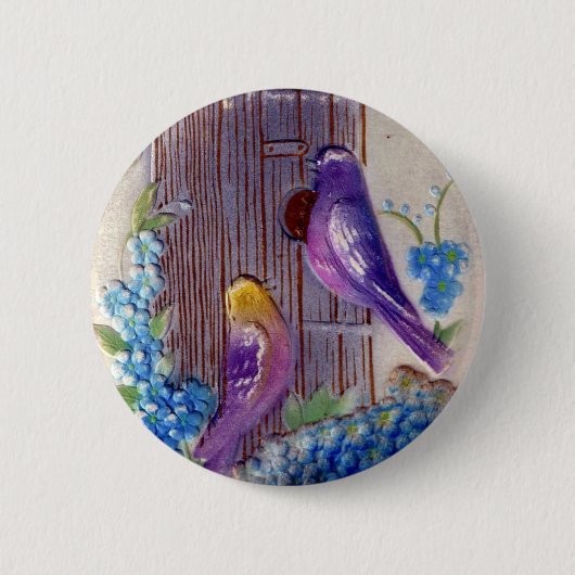 Vogels enVogelhuis Verjaardag Ronde Button 5,7 Cm (Voorkant)