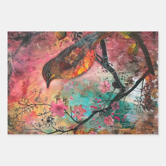  Vogels Ephemera Heavy Weight Decoupage Inpakpapier Vel (Voorkant 3)