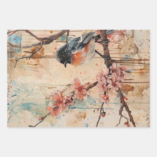  Vogels Ephemera Heavy Weight Decoupage Inpakpapier Vel (Voorkant)