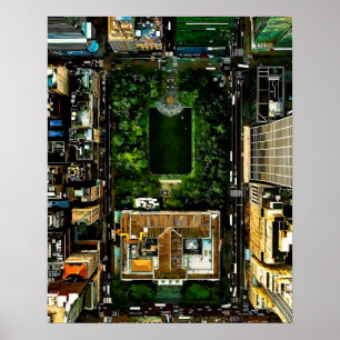 Vogels Eye Uitzicht Bryant Park Manhattan NYC Poster