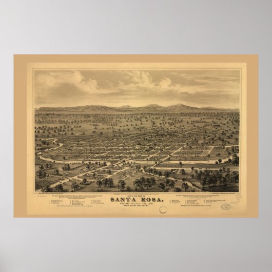 Vogels Eye Uitzicht Santa Rosa Poster (Voorkant)