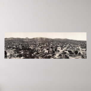 Vogels Eye Uitzicht Wereldbol, AZ 1909 Yard Long P Poster