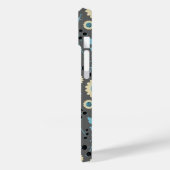 Vogels Floral Berries Blue Cream Black Grey Patter Case-Mate iPhone Case (Achterkant / Links)