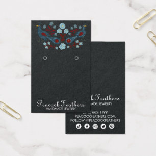 Vogels Floral Earring Ketting Jewelry Display Card Visitekaartje