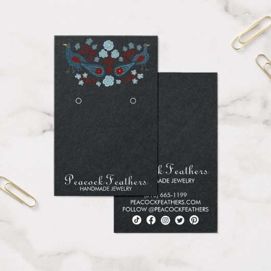 Vogels Floral Earring Ketting Jewelry Display Card Visitekaartje (Kantoor)