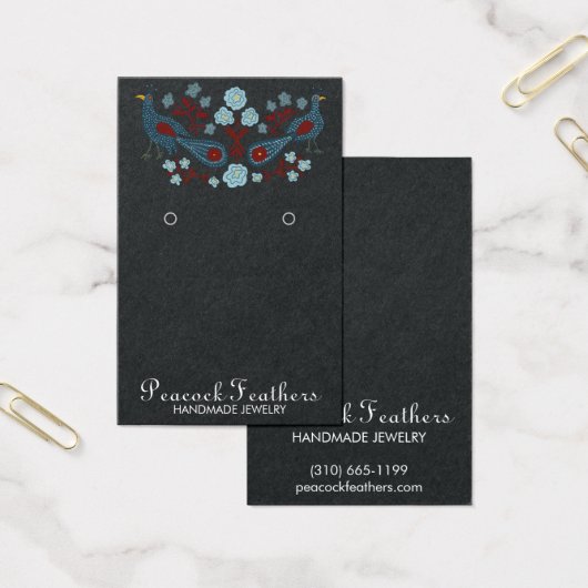 Vogels Floral Earring Ketting Jewelry Display Card Visitekaartje (Kantoor)