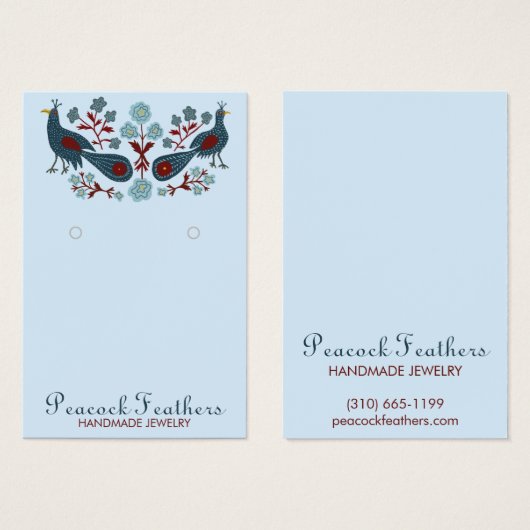 Vogels Floral Earring Ketting Jewelry Display Card Visitekaartje (Voorkant /achterkant)