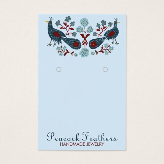 Vogels Floral Earring Ketting Jewelry Display Card Visitekaartje (Voorkant)