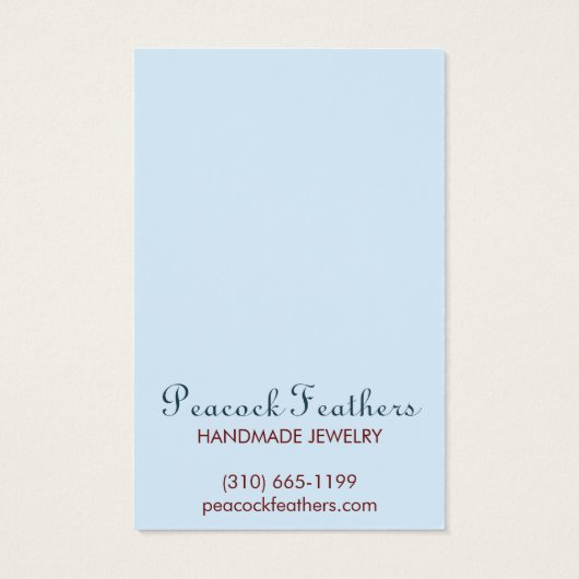 Vogels Floral Earring Ketting Jewelry Display Card Visitekaartje (Achterkant)