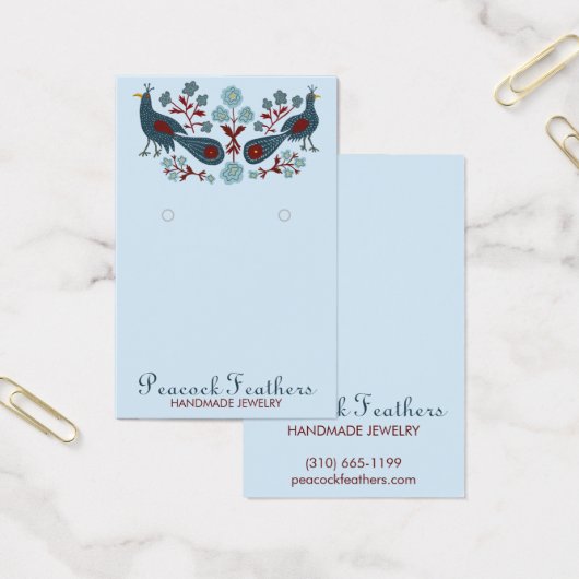 Vogels Floral Earring Ketting Jewelry Display Card Visitekaartje (Kantoor)