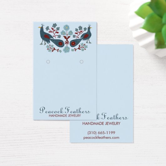 Vogels Floral Earring Ketting Jewelry Display Card Visitekaartje (Bureau)