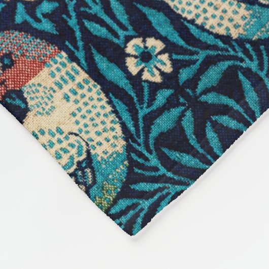 Vogels ( Floral Pattern) (door William Morris) Fleece Deken (Hoek)