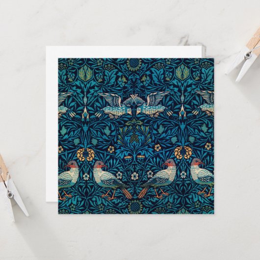 Vogels ( Floral Pattern) (door William Morris) Kaart (Voorkant / Achterkant in situ)