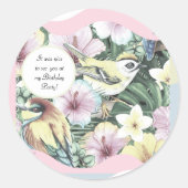 Vogels Florals Brocade Fancy Ronde Sticker (Voorkant)