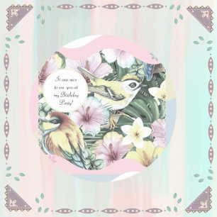 Vogels Florals Brocade Fancy Ronde Sticker