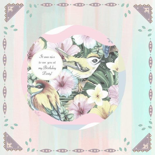 Vogels Florals Brocade Fancy Ronde Sticker